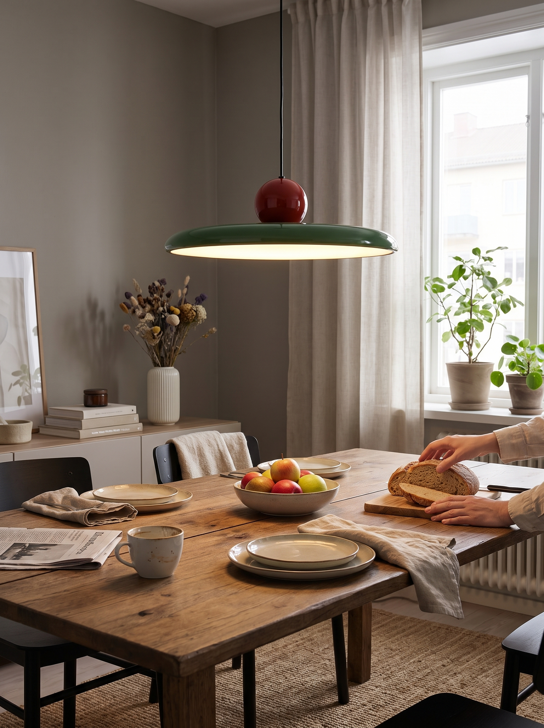 Lumenorth Rowan Bauhaus Pendant Light in a styled room
