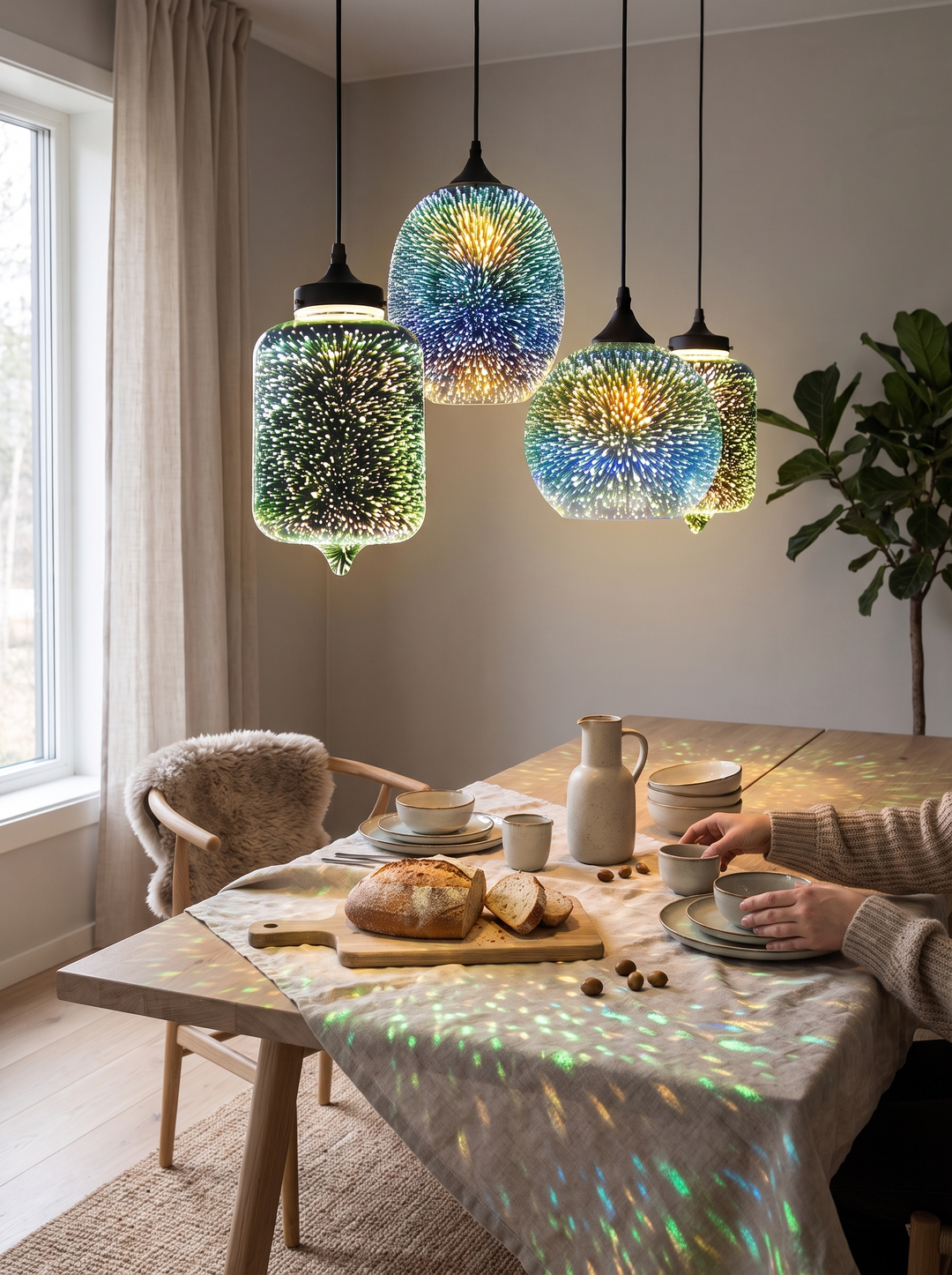 Lumenorth Prism Glass Pendant Light in one of its silhouettes