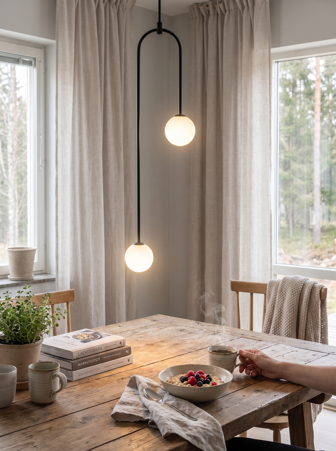 Lumenorth Column Modern Pendant Light as a single vertical line