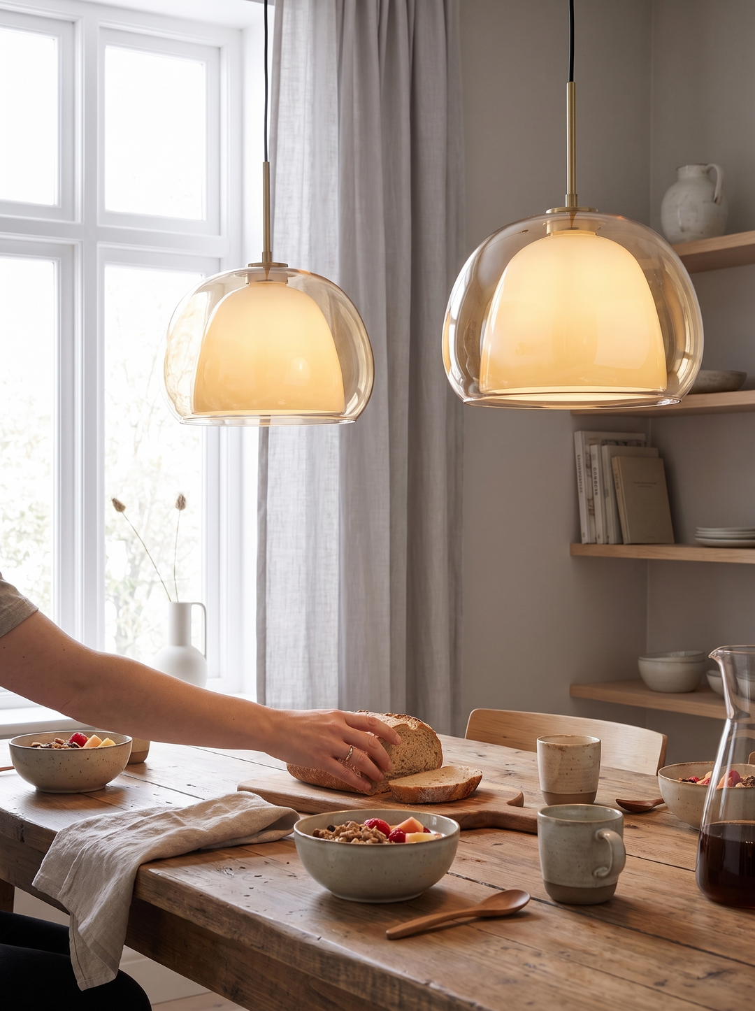 Lumenorth Amba Jelly Globe Pendant and its rounded curve