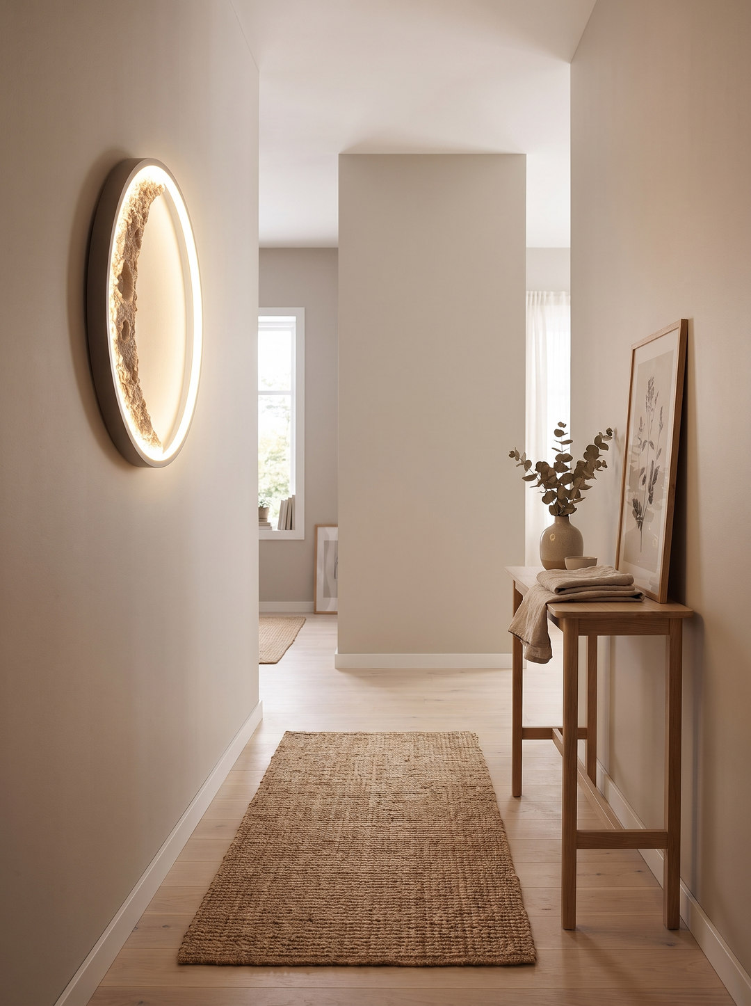 Lumenorth Arch wall lamp in a narrow corridor