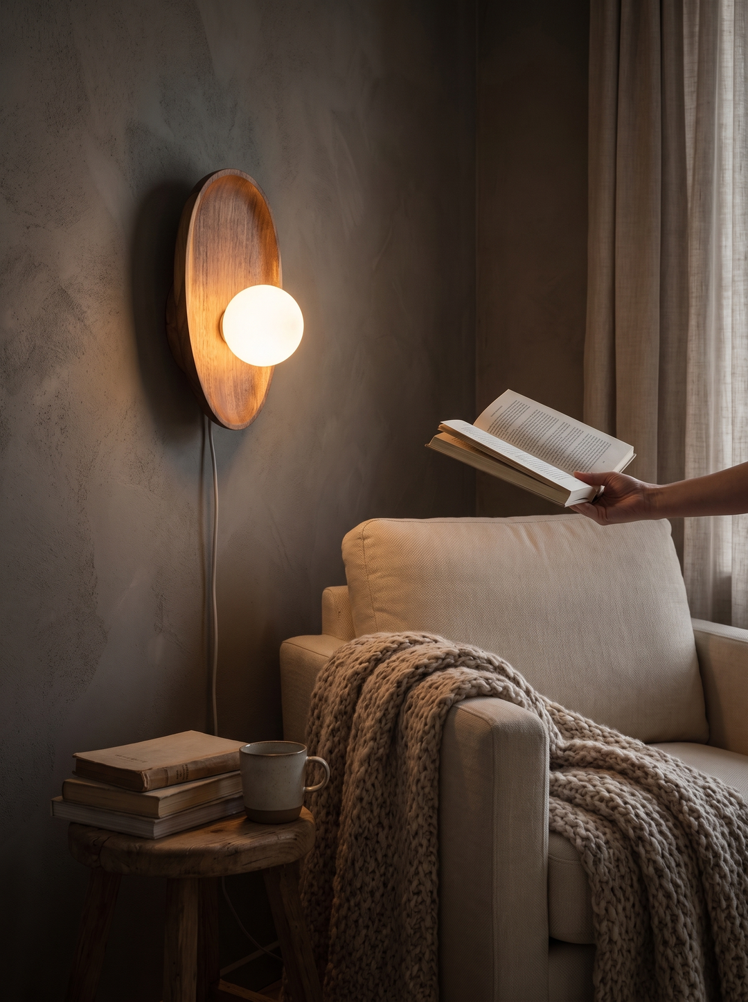Lumenorth Acorn sconce lighting a dim hallway