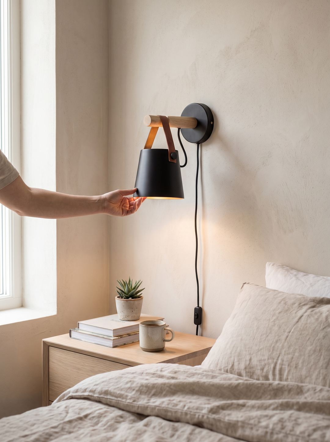 Plug in version of the Lumenorth Ash wall light