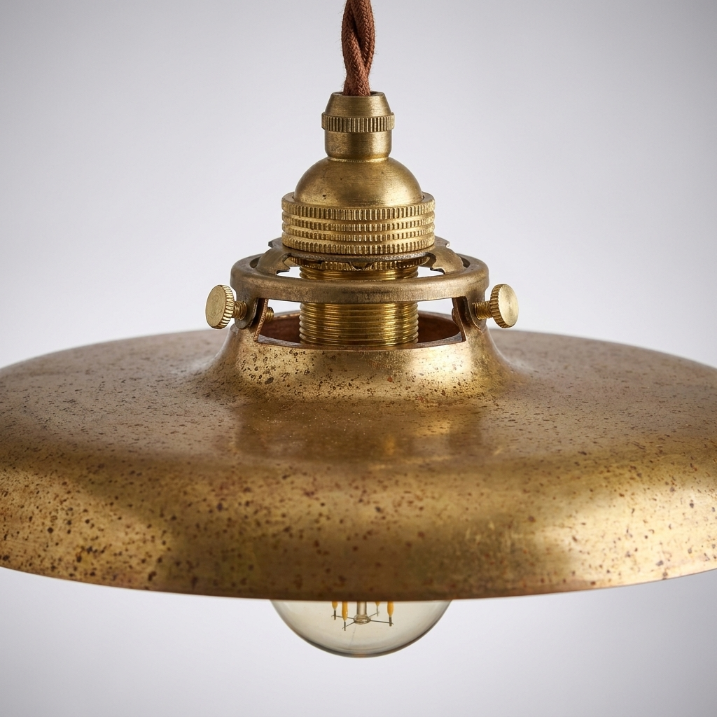 Lumenorth Patina Brass Bowl Pendant