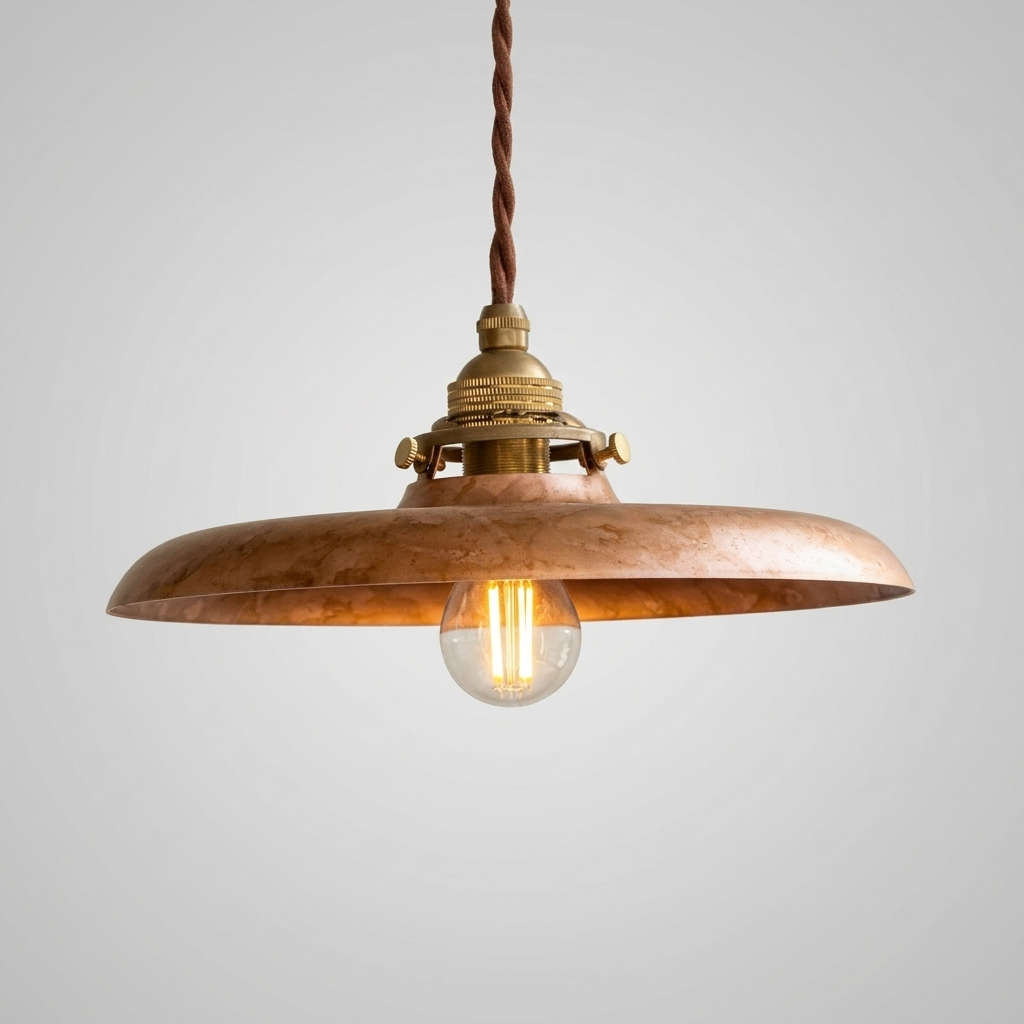 Lumenorth Patina Brass Bowl Pendant