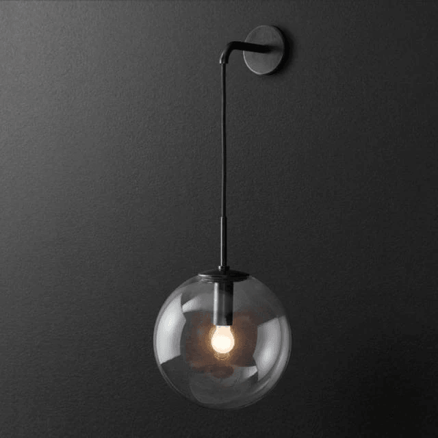 Lumenorth Lens Clear Glass Wall Sconce